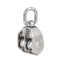 uxcell Lifting Crane Swivel Hook Single Pulley Block Hanging Wire Towing Wheel Block M15-1pcs