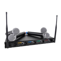 Accuracy Pro Audio UHF-408 Handheld 4 Channels Mic UHF Wireless Karaoke Microphone