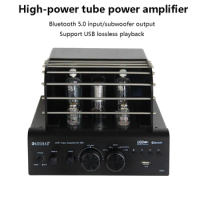 Audiophile Tube Amplifier Home HIFI Hi-fi Lossless Bluetooth 5.0 2.1 Channel Amplifier 6P13P WY2P 6N1 Tube Combo USB Playback