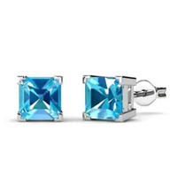 6 princess stone cut - anting crystal swarovski by Her Jewellery Aquamarine Blue - SKU DEID0001-7