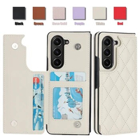 Wallet Small Fragrance Button Flip Leather Cover For Samsung Galaxy Z Fold5 4 3 Huawei P50 Pocket Vivo X Fold2 Huawei Mate X3
