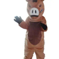 Brand New Custume made adult sized brown boar Pig mascot Pink Panther mascot costume