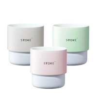 【STTOKE】Swirl Home 精品陶瓷咖啡杯2入組 7oz(陶瓷塗層/隔熱保冰/3色任選)