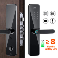 Fingerprint Door Lock Smart WIFI Password /IC Card Door Lock Remotely Digital Electronic Lock Large Size