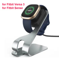 Charger Stand for Fitbit Versa 3/4/ Sense USB Aluminum Charging Dock for Fitbit Sense 2 Smartwatch Accessories Metal