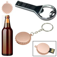 Hot Sale Beer Bottle Cap Opener Key Chain Usb Flash Drive Memory Stick Drives 128G 8G 4GB Usb Pen Car Flash USB Flash Drive Gift