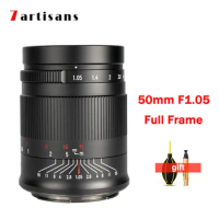 7artisans 50mm F1.05 Full Frame Camera Lens for Nikon Z Canon R Sony E Leica Lumix L Mount Cameras Large Aperture Fixed Lens