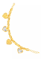 TOMEI TOMEI Dual-Tone Heart Bracelet, Yellow Gold 916