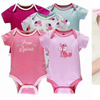 [HCM] Set 5 bộ body suit tay ngắn tam giác cho bé Gái và Trai 2kg - 11kg - áo liền quần bodysuit sle