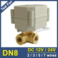 TF8-BH3-C Brass 1/4'' DN8 2/3/5/7 Wires DC12 or DC24V 3 Way T/L Type Horizontal Electric Valve