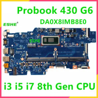 L44504-001 L44504-601 L44502-601 L44505-601 For HP Probook 430 G6 laptop motherboard DA0X8IMB8E0 With i3 i5 i7 8th Gen CPU DDR4