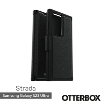 【OtterBox】Samsung Galaxy S23 Ultra 6.8吋 Strada步道者系列真皮掀蓋保護殼(黑色)