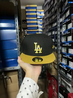 LIMITED EDITION TOPI SNAPBACK NEW ERA 59FIFTY LA BLACK/YELLOW MEN ORIGINAL 60750825 7 1/2