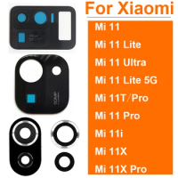 Rear Camera Glass Lens with Adhesive Sticker For Xiaomi Mi 11 11T 11X Pro Mi 11 Lite 5G Mi 11 Ultra Mi 11i Back Glass Lens Glue