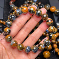 Natural Yellow Pietersite Round Bracelet Blue Pietersite Beads Namibia 11.5mm For Women Men Fashion Stretch Crystal AAAAA