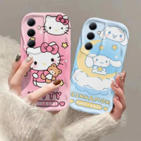 Sanrio Hello Kitty Cinnamoroll 3D Wave Phone Case For OPPO Reno 11 F 8 T 7 Z 6 5 4 Pro F23 F11 F9 4G 5G Soft Silicone Back Cover