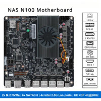 NAS N100 i3-N305 NAS Motherboard 12th Gen 4x i226-V 2.5G 2*NVMe 6*SATA3.0 DDR5 Mini ITX Router Mainboard PCIex1 Type-C