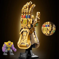 New 589PCS LED Infinity Glove Gauntlet Infinity Stone Compatible 76191 Endgame Gauntlet Glove DIY Toys For Kid Christmas Gift