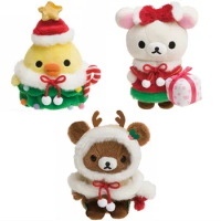 Cute Kawaii Rilakkuma Plush Toy Christmas Series Kiiroitori Korilakkuma Bear Stuffed Animals 17cm Kids Toys for Girls Gifts