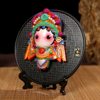 中國風冷瓷臉譜圓盤家居裝飾桌面擺件特色工藝品出國送老外小禮品