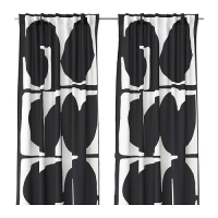 SKÄRMTRY 窗簾 2件裝, 黑色/白色, 145x250 公分