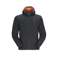 【RAB】Xenair Alpine Light Jacket 輕量防風透氣化纖連帽外套 男款 烏木灰/橘 #QIP01
