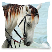Horse In Sea Breeze Print Cushion Cover Motherly Giraffe Elephant Graphic Sheep Animal Home Decor Pillow Case