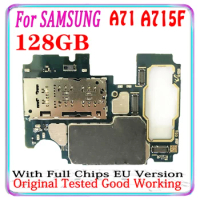 Eu Version For Samsung Galaxy A71 A715F 128GB Motherboard A71 A715F 2 SIM logic board mother main Circuit Flex Cable Board Plate