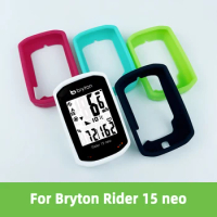 Bryton Rider 15 neo Case Bike Computer Silicone Cover Bryton15 Cartoon Rubber Protective Case + HD film (For Bryton 15neo)