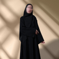 Nehhat Modest Sabiya Abaya Hitam A-Line Loose Fit Gamis Wanita Muslim Basic Khimar Tangan Full Kanci