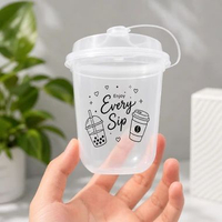 Cup Plastik Injection 12oz Sablon Custom Logo Gratis Desain Min Order 200pcs 2000 pcs