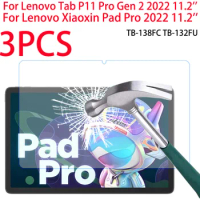 3 Packs Tempered Glass Film For Lenovo Tab P11 Pro Gen 2 11.2 inch 2022 Screen Protector For Xiaoxin Pad Pro 2022 11.2 TB-132FU