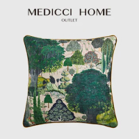Medicci Home Angkor Wat Rainforest Inspired Pillow Cover Southeast Asia Natural Landscape Decorative Square Cushion Case 45x45cm