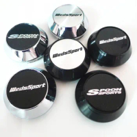 4pcs 65mm For WedsSport Weds Sport Spoon Sports Car Wheel Center Hub Cap Cover 45mm Emblem Badge sticker Auto Styling