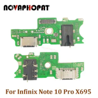 Novaphopat For Infinix Note 10 Pro X695 USB Dock Charger Port Plug Headphone Audio Jack Microphone Flex Cable Charging Board