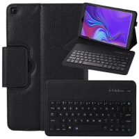 50pcs/lot High Quality Lychee Wireless Bluetooth Keyboard Leather Case with Stand For Samsung Galaxy Tab A 10.1 2019 T510 T515
