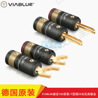 德國原裝進口 威寶 ViaBlue T6s音箱線香蕉插頭喇叭Y叉鍍金焊接型【亞德機械五金家居】