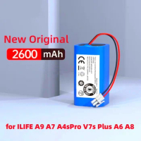 Original 14.4V 2600mAh Lithium Battery for ILIFE A4 A4s V7 A6 V7s Plus Robot Vacuum Cleaner ILife INR18650-M26-4S1P Battery Pack