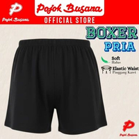 Pojok Busana Celana Pendek Pria - Celana Boxer Santai Cowok S/M Navy - Rayon Spandex