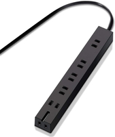 【日本代購】Elecom 宜麗客 電源插座 磁鐵 強力 1米 6個口(內3針1) 黑色 T-KM01-2610BK