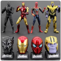 Marvel Avengers Figure Spider Man Iron Man Captain America Thor Hulk Thanos War Machine Model Kids Gift Toys