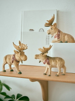 實木手工木雕創意動物梅花鹿兔年兔子桌面家居裝飾小擺件生日禮物