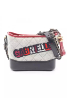 Chanel Pre-Loved Chanel Gabriel De Chanel Small hobo chain shoulder bag wool leather Light gray blac