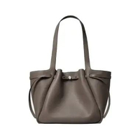 Tory Burch Romy Soft Pebbled Leather Tote Bag Wild Mushroom