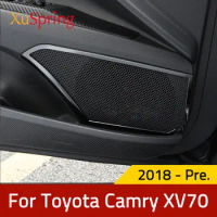 Car Door Speaker Audio Trim Frame For Toyota Camry 2018 2019 2020 2021 2022 2023 XV70 Cover Stickers Bezel Styling