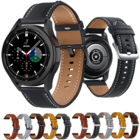 For Samsung galaxy watch 5 4 40mm 44mm Watch4 Classic 46mm 42mm Active 2 watch3 Strap Genuine Leather Band Bracelet Watchband