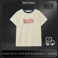 MARITHE FRANCOIS GIRBAUD W VINTAGE BASEBALL RINGER T SHIRT สไตล์เกาหลี คําแนะนําผลิตภัณฑ์ใหม่ของเดือ