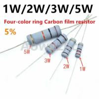 50pcs 5W Carbon film resistors 5% （1K-9.1K）Ring Power Resistor 4.7K 5.1KJ 5.6K 6.2K 6.8K 7.5KJ 8.2K 