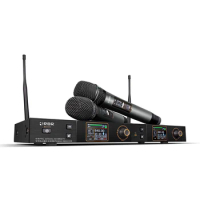 Professional Bm777 Uhf Digital Karaoke Wireless Microphone System with Auto Mute Handheld