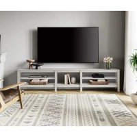TV Stand for 85 inch TV, Wood Media TV Console Entertainment Center for 90 95 100 inch TV with 5 Open Shelves for Living Room